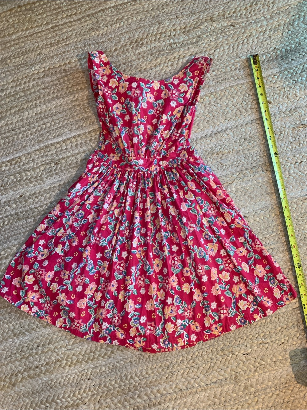 Vintage Printemps 100% Cotton Open Back Summer Dress
